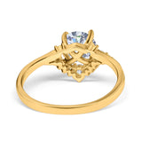 Art Deco Round Natural Stone Flower Ring