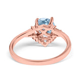 Art Deco Round Natural Stone Flower Ring