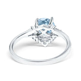 Art Deco Round Natural Stone Flower Ring