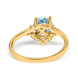Art Deco Round Natural Stone Flower Ring