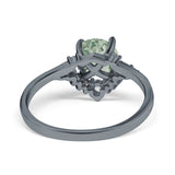Art Deco Round Natural Stone Flower Ring