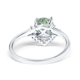 Art Deco Round Natural Stone Flower Ring