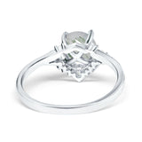 Art Deco Round Natural Stone Flower Ring