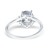 Art Deco Round Natural Stone Flower Ring