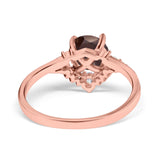 Art Deco Round Natural Stone Flower Ring