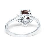 Art Deco Round Natural Stone Flower Ring