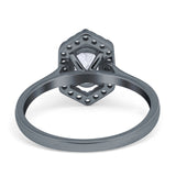 Art Deco Oval Natural Stone Hexagonal Ring