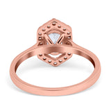 Art Deco Oval Natural Stone Hexagonal Ring