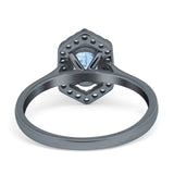 Art Deco Oval Natural Stone Hexagonal Ring