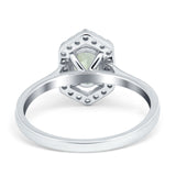 Art Deco Oval Natural Stone Hexagonal Ring