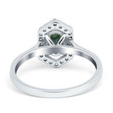 Art Deco Oval Natural Stone Hexagonal Ring