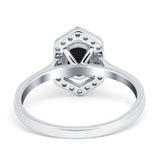 Art Deco Oval Natural Stone Hexagonal Ring