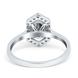 Art Deco Oval Natural Stone Hexagonal Ring