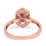 Art Deco Oval Natural Stone Hexagonal Ring