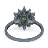 Pear Teardrop Natural Stone Floral Ring