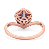 Pear Natural Stone Leaf Chevron Ring