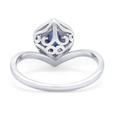 Pear Natural Stone Leaf Chevron Ring