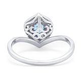 Pear Natural Stone Leaf Chevron Ring