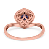 Art Deco Round Natural Stone Leaf Style Ring