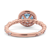 Art Deco Round Natural Stone Halo Ring