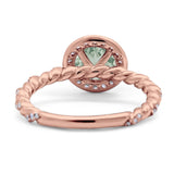 Art Deco Round Natural Stone Halo Ring