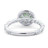 Art Deco Round Natural Stone Halo Ring