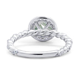 Art Deco Round Natural Stone Halo Ring