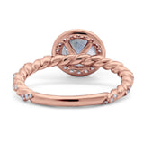 Art Deco Round Natural Stone Halo Ring