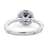 Art Deco Round Natural Stone Halo Ring