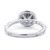 Art Deco Round Natural Stone Halo Ring