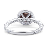 Art Deco Round Natural Stone Halo Ring