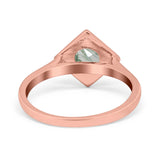 Minimalist Round Natural Stone Solitaire Ring