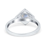 Minimalist Round Natural Stone Solitaire Ring