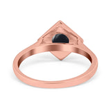 Minimalist Round Natural Stone Solitaire Ring