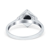 Minimalist Round Natural Stone Solitaire Ring