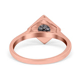 Minimalist Round Natural Stone Solitaire Ring