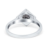 Minimalist Round Natural Stone Solitaire Ring