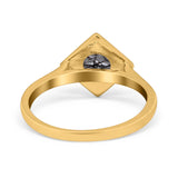 Minimalist Round Natural Stone Solitaire Ring