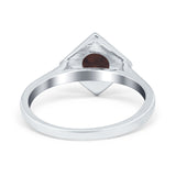 Minimalist Round Natural Stone Solitaire Ring
