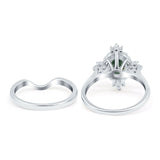 Two Piece Oval Natural Stone Bridal Ring