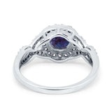 Art Deco Round Natural Stone Wedding Ring