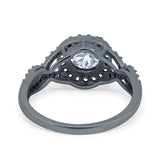 Art Deco Round Natural Stone Wedding Ring