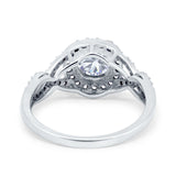 Art Deco Round Natural Stone Wedding Ring