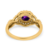 Art Deco Round Natural Stone Wedding Ring