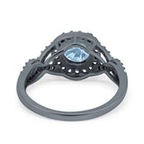 Art Deco Round Natural Stone Wedding Ring