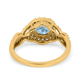 Art Deco Round Natural Stone Wedding Ring