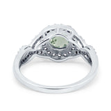 Art Deco Round Natural Stone Wedding Ring