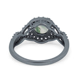 Art Deco Round Natural Stone Wedding Ring