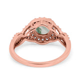 Art Deco Round Natural Stone Wedding Ring