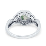 Art Deco Round Natural Stone Wedding Ring